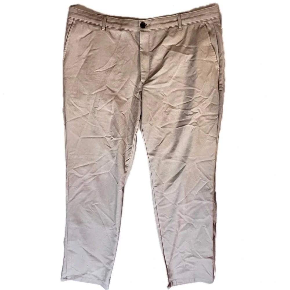 Alfani Men Beige Khaki Flat‎ Front Casual Dress Pants Chinos Size 38x30